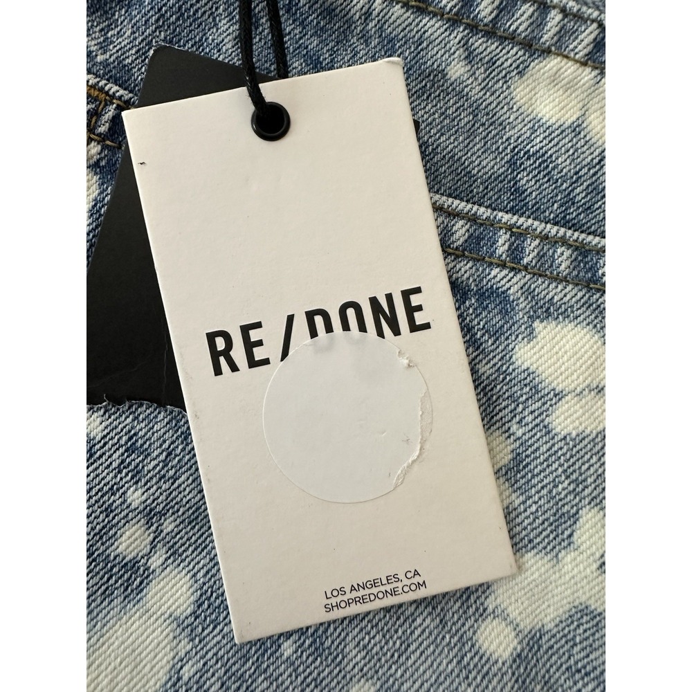 New RE/DONE 70s High Rise Denim Shorts Splash Jean Women's 25 Blue Button Fly‎ - Picture 11 of 11